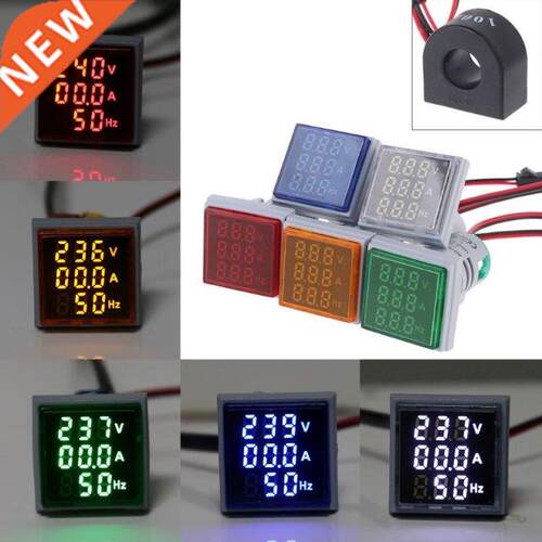 Digital 22mm in1 Voltmeter Ammeter Hz AC 60-500V 0-100A 20-