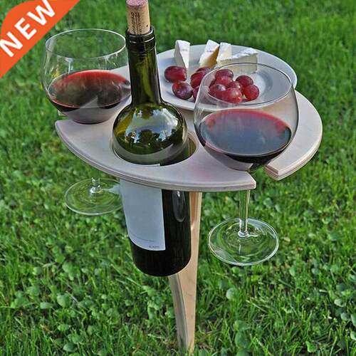 Outdoor Wine Table Portable Desktop Foldable Round Desktop