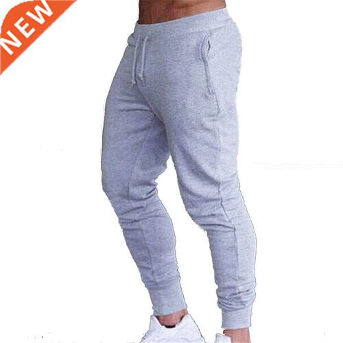 Fitness Muscle Gray Jogging Pants Solid Running Pants Men Sp