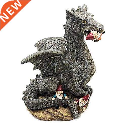 Resn Gnome Dragon Sculpture Elf Statue Landscape Lawn