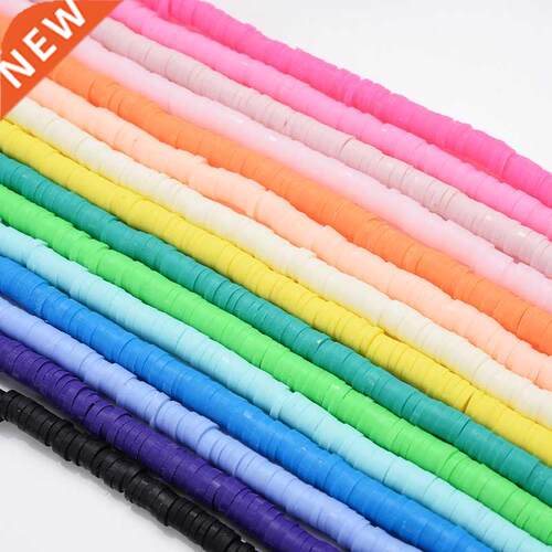 Mixed Color 4mm Flat Round Polymer Clay Beads Chip Disk Loos