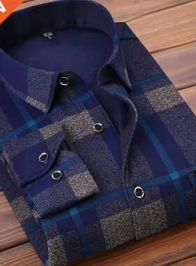 2022 winter Mens fashion smart casual warm Shirts,autumn men