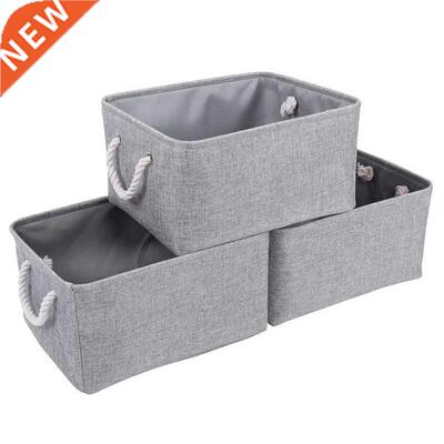 3 Pcs Grey Storage Basket Rectangular Storage Bins Baskets