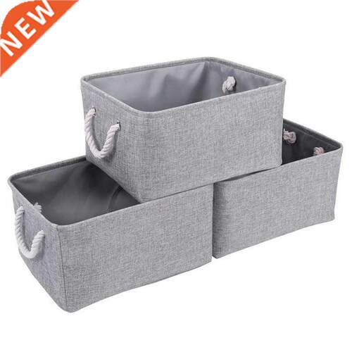 3 Pcs Grey Storage Basket Rectangular Storage Bins Baskets