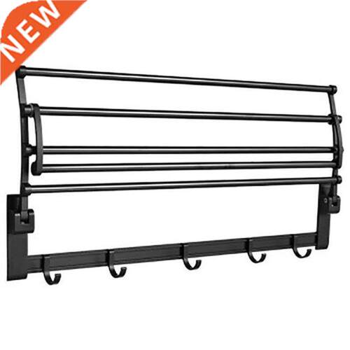 Folding Movable Bath Towel Bars Space Aluminum Organizer Han