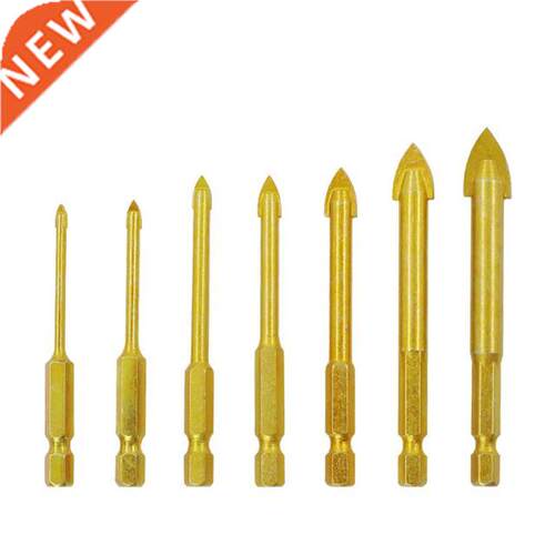 7 Pieces Glass Ceramic Tile Drill Bits Hexagonal Handle Carb