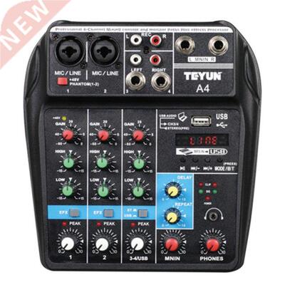 4-Channel Sound Card Mixer Conference Audio US luetooth Re