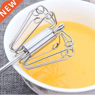 1Pc Metal Egg Beater Metal Hand Pressure Rotary Semi -
