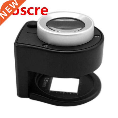 30X Optical Glass Lens 6 LED Full Metal Folding Linen Tester