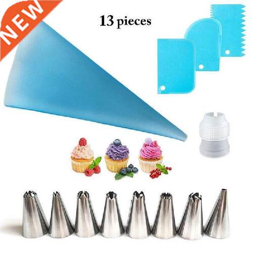 13pcs/set Silicone Pastry Bag Tips Kitchen  8 Icing