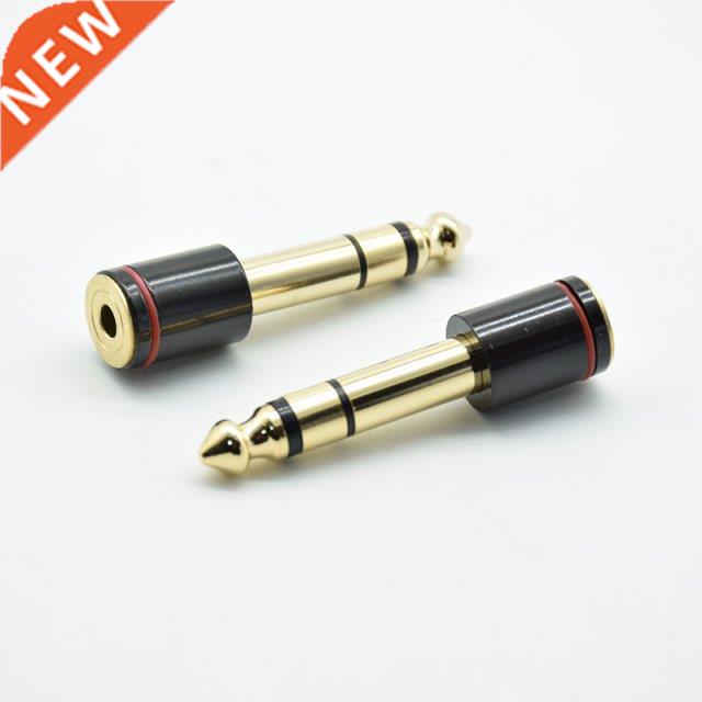 2pcs Gold plated 6.35mm 1/4Male plug to 3.5mm 1/8Female Ja