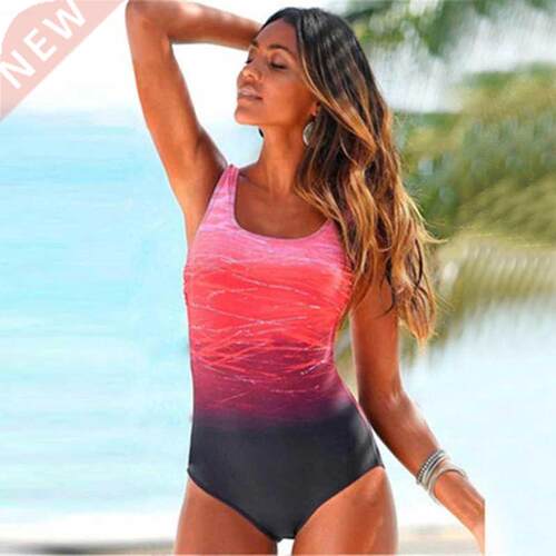 2021 Swimwear Women One Piece Swimsuit Criss Cross Back Pink