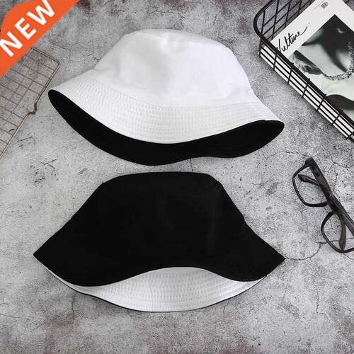 Double-sided Wearing Cap Solid Color Bucket Hat Men Women Co