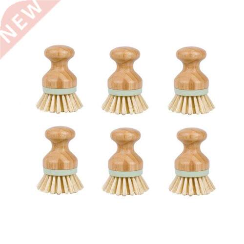 Bamboo Dish Scrub Brushes, Kitchen Wooden Cleaning Scrubbers
