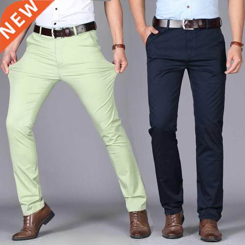 men suit pants casual office high quality cotton trousers bu