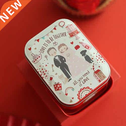 1PC Portable Handle Red Cartoon Bride And Groom Wedding