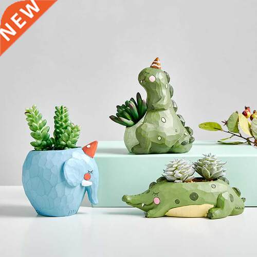 Cute Animals Flower Pots for Succulents Plants Dinosaur Elep