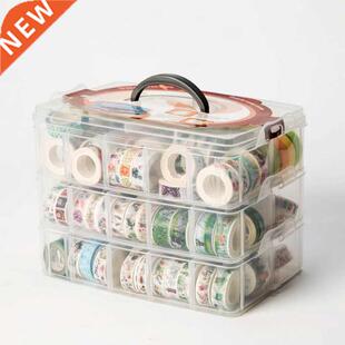 1 Pcs PP MultiFunction 3 layers 18 grids Washi tape storage