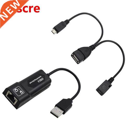 USB 2.0 to RJ45 Adapter/ 2 x Mirco-USB Cable LAN Ethernet Ad