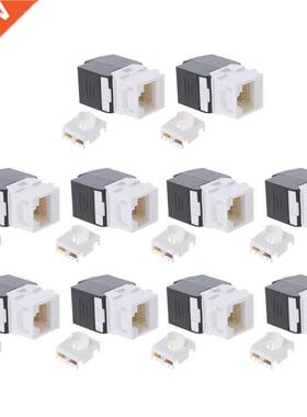 10pcs Gigabit RJ45 CAT6 Keystone Jacks Modules Tool-free Con