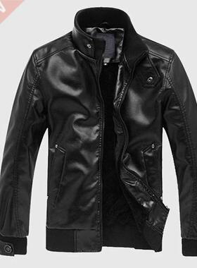 Men's Leather Jackets Men Stand Collar Coats Mens Mo