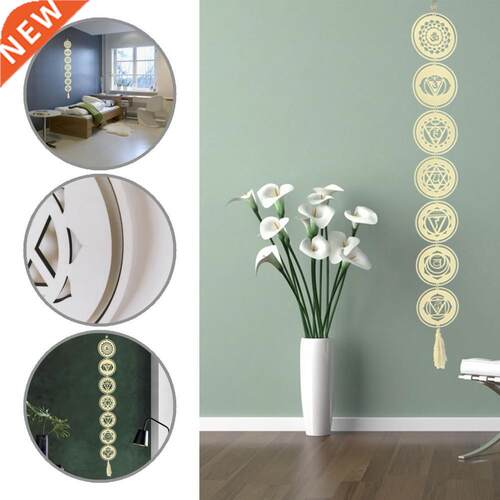 White Useful Wooden Grid Yoga Pendant Decor Wall Decor