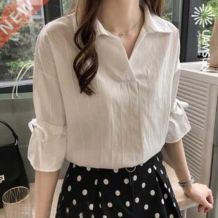 summer short sleeved shirt women loose casual blouse 女衬衫