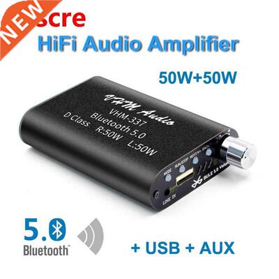 50W+50W Mini Bluetooth 5.0 Digital Amplifier Hifi Stereo Aud
