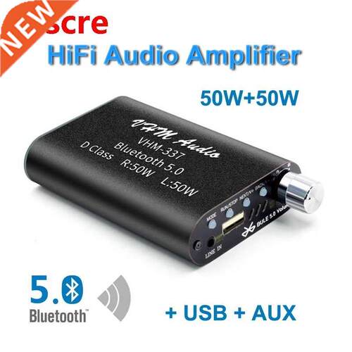 50W+50W Mini Bluetooth 5.0 Digital Amplifier Hifi Stereo Aud