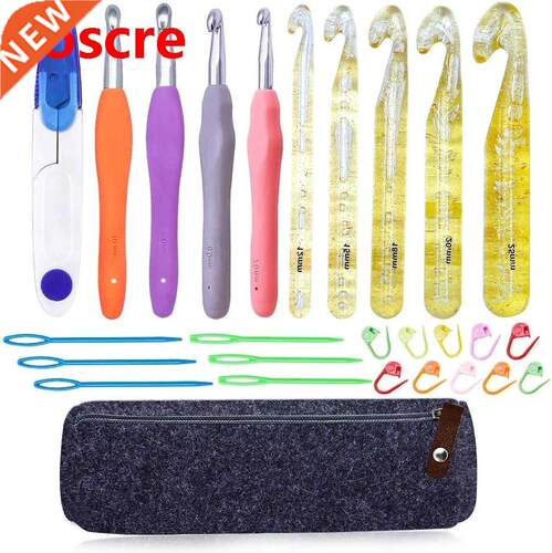 Crochet Needles Set Ergonomic Crochet Hooks Stitch Markers