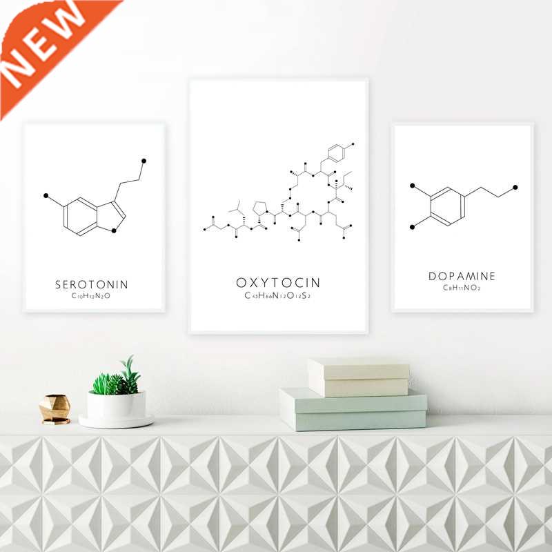 Molecule Serotonin Wall Art Canvas Poster Print Oxytoci