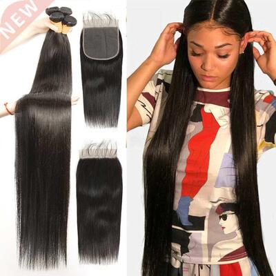 FDX Straight Bundles With 6x6 Lace Closure Brazilian Hair We