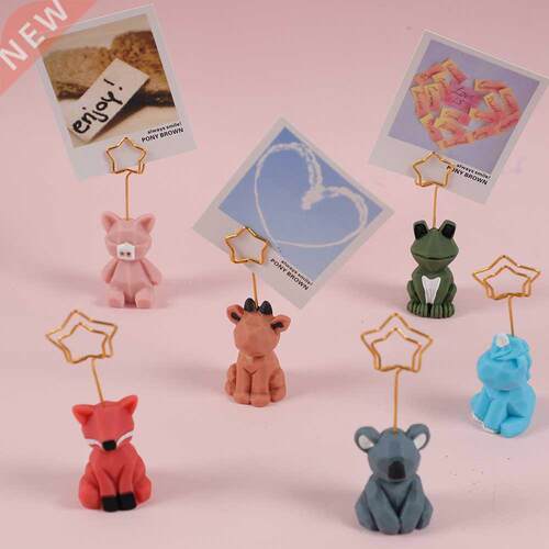 1Pcs Cartoon Resin Unicorn Photo Clips Kawaii Koala Frog Mas