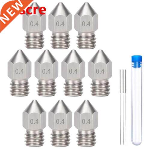 10 Pcs Mk8 0.4 mm/1.75 mm 3D Printer Nozzles,Hardened Stainl