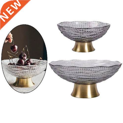 Glass Fruit Basket Kitchen Plate Table Centerpiece For