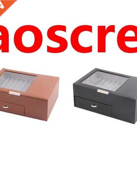 Double-Layer Pen Box Leather Pen Display Box 14 Digits PU Pe