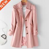 Coat Woman breasted Autumn Single Trench Korean Spring New