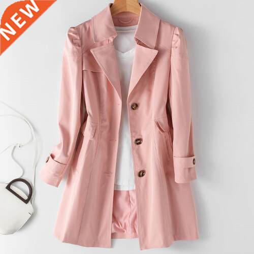 Spring Autumn Trench Coat Woman New Korean Single-breasted M
