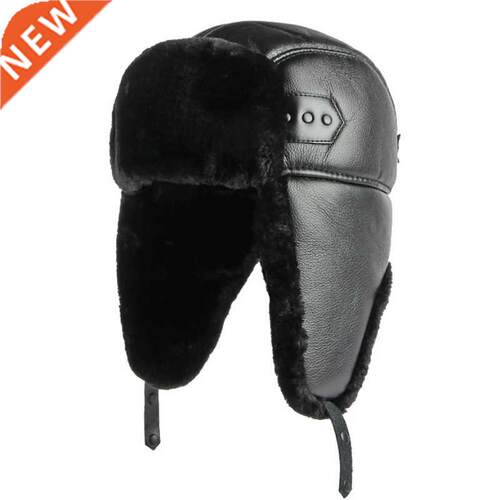 HT4002 New PU Leather Russian Hat Thick Warm Men Windproof W