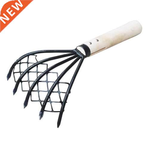 Sturdy Compact Claw Rake with Mesh Net 5-Tine Clamming Claws