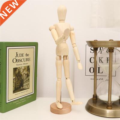 4.5-8.6inch Wooden Man Figurines Rotatable Joint Hand Model