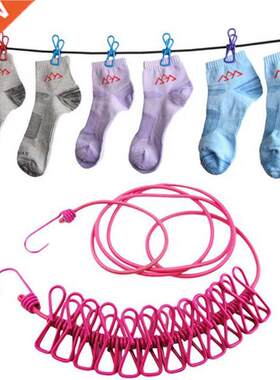 Elastic Washing Line With 12 Clips Travel Portable