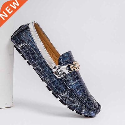 Big Size 8-48 Men Loafers Leather Moccasin Crocodile Style
