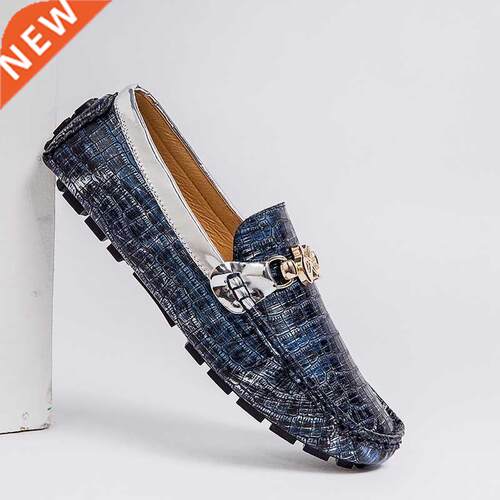 Big Size 8-48 Men Loafers Leather Moccasin Crocodile Style