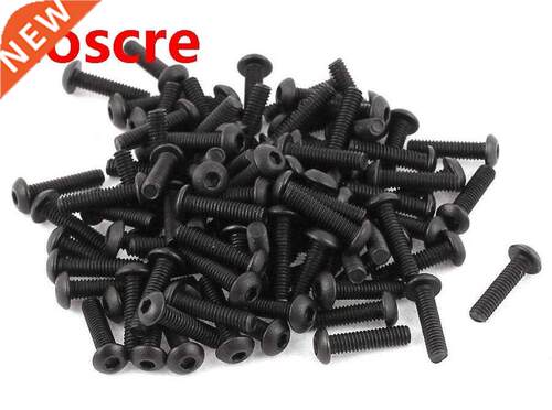100Pcs Black M2 M2.5 M3 M4 Thread Dia. Alloy Steel Hex Socke