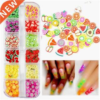 12 Grid Mixed Fruit Soft Clay Flakes for Nail Art Flower