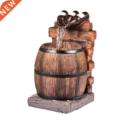Resin Wine Bottle And Barrel Outdoor Fountains Outdoor