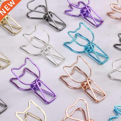 6PCs/Set Hollowed Out Design Metal Binder Clip Long Tail Cli