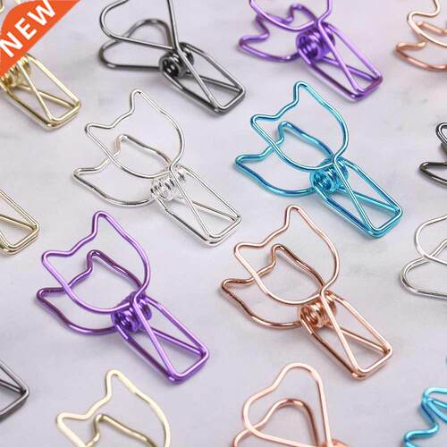 6PCs/Set Hollowed Out Design Metal Binder Clip Long Tail Cli