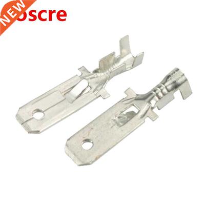 100 PCS 6.3 Seres Square Plug Male Termnal Car Wrng Copp